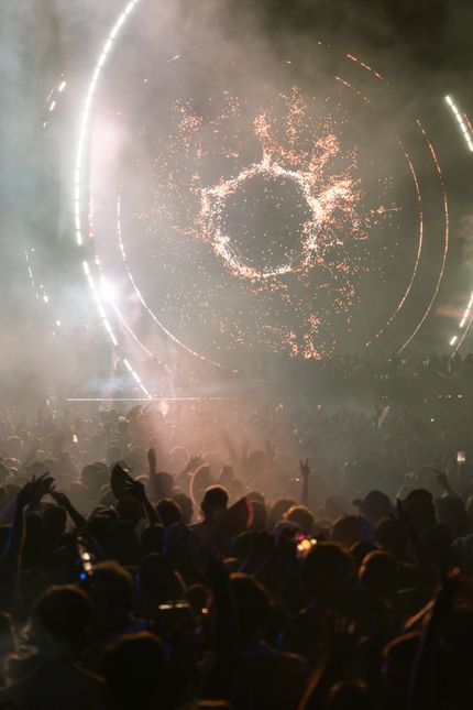 Sparks over a festival crowd — photo by Noland Live on Pexels
