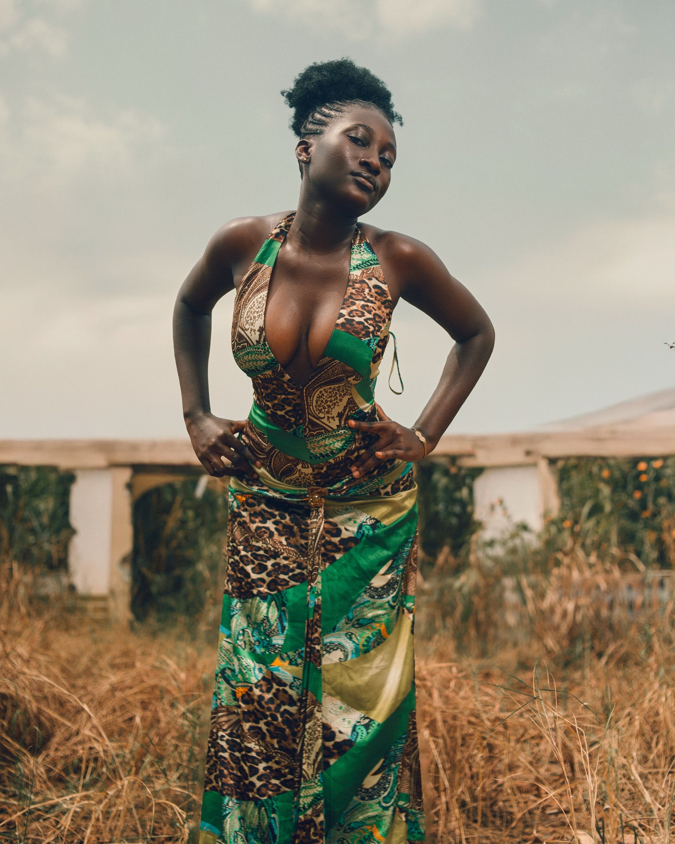 knee length dresses for ladies African Dress | African Clothing | African Print Wrap Dress main image 0