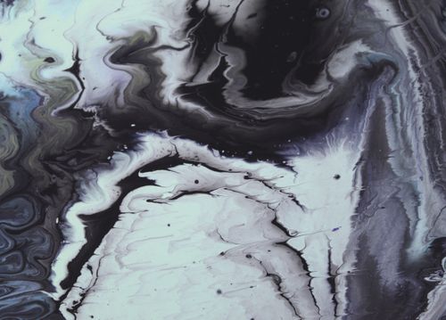 Free Abstract fluid art showcasing black, white, and gray swirls in an artistic pattern. Stock Photo