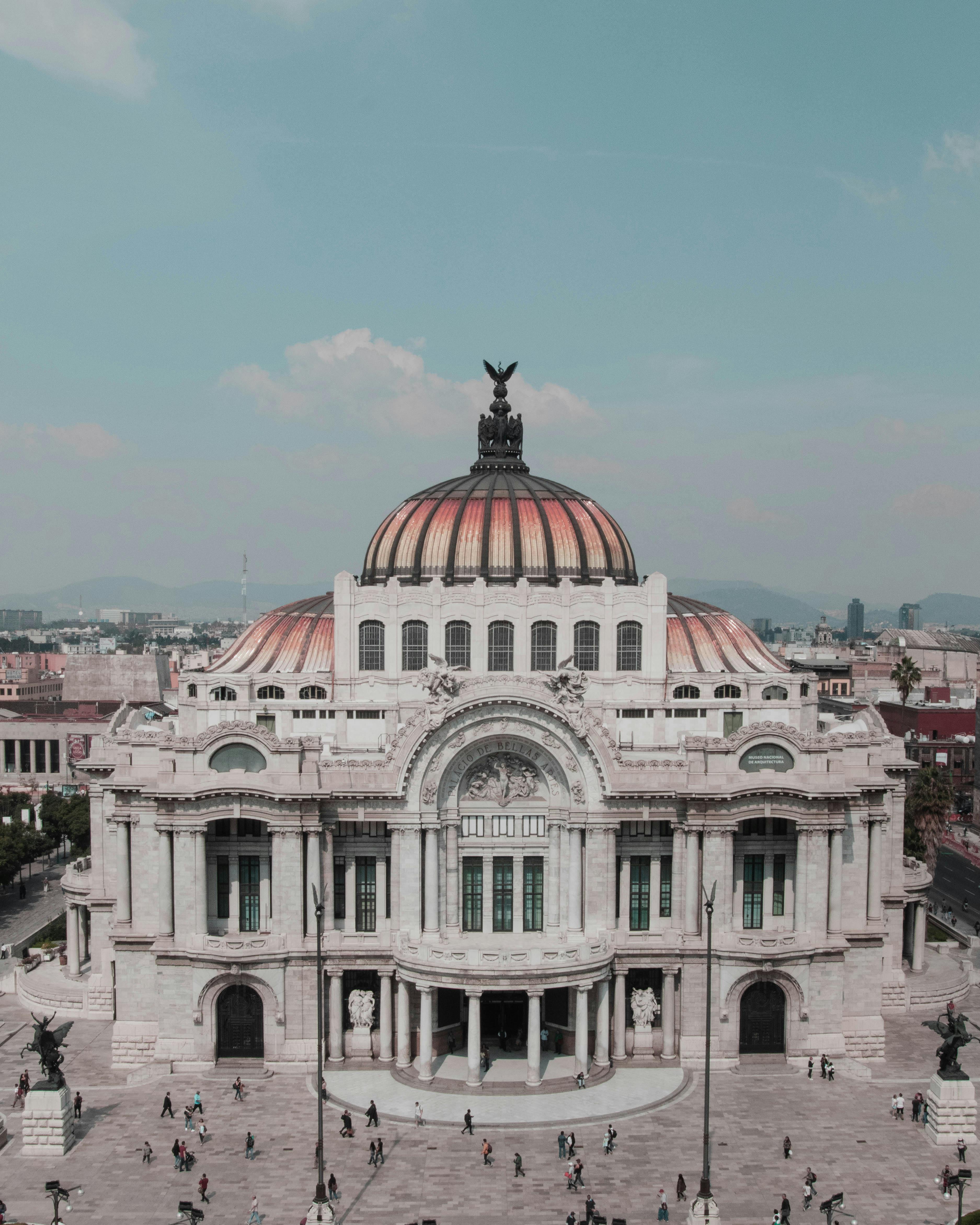 white and red historical building