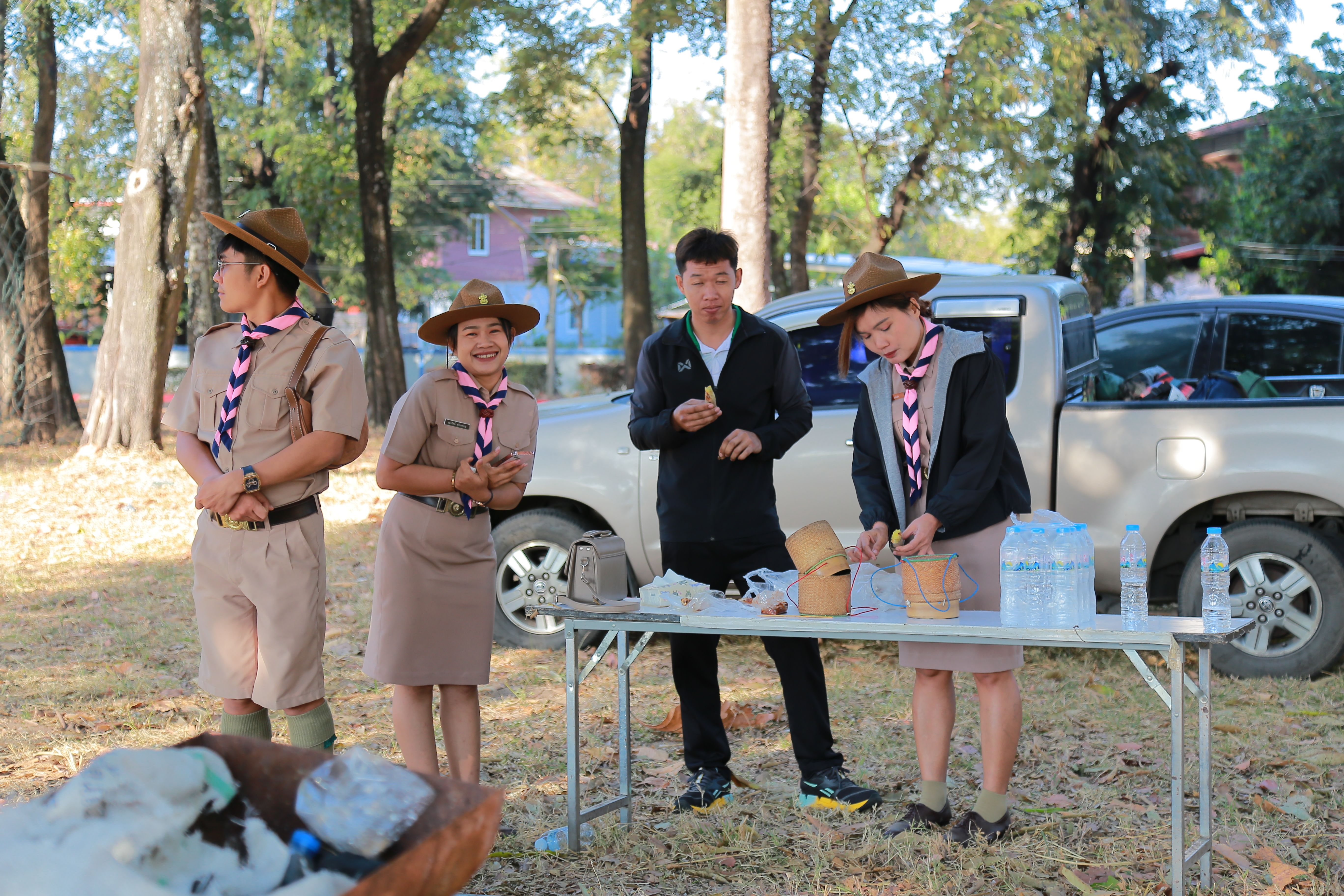 Scout Camp Gathering in Outdoor Setting · Free Stock Photo