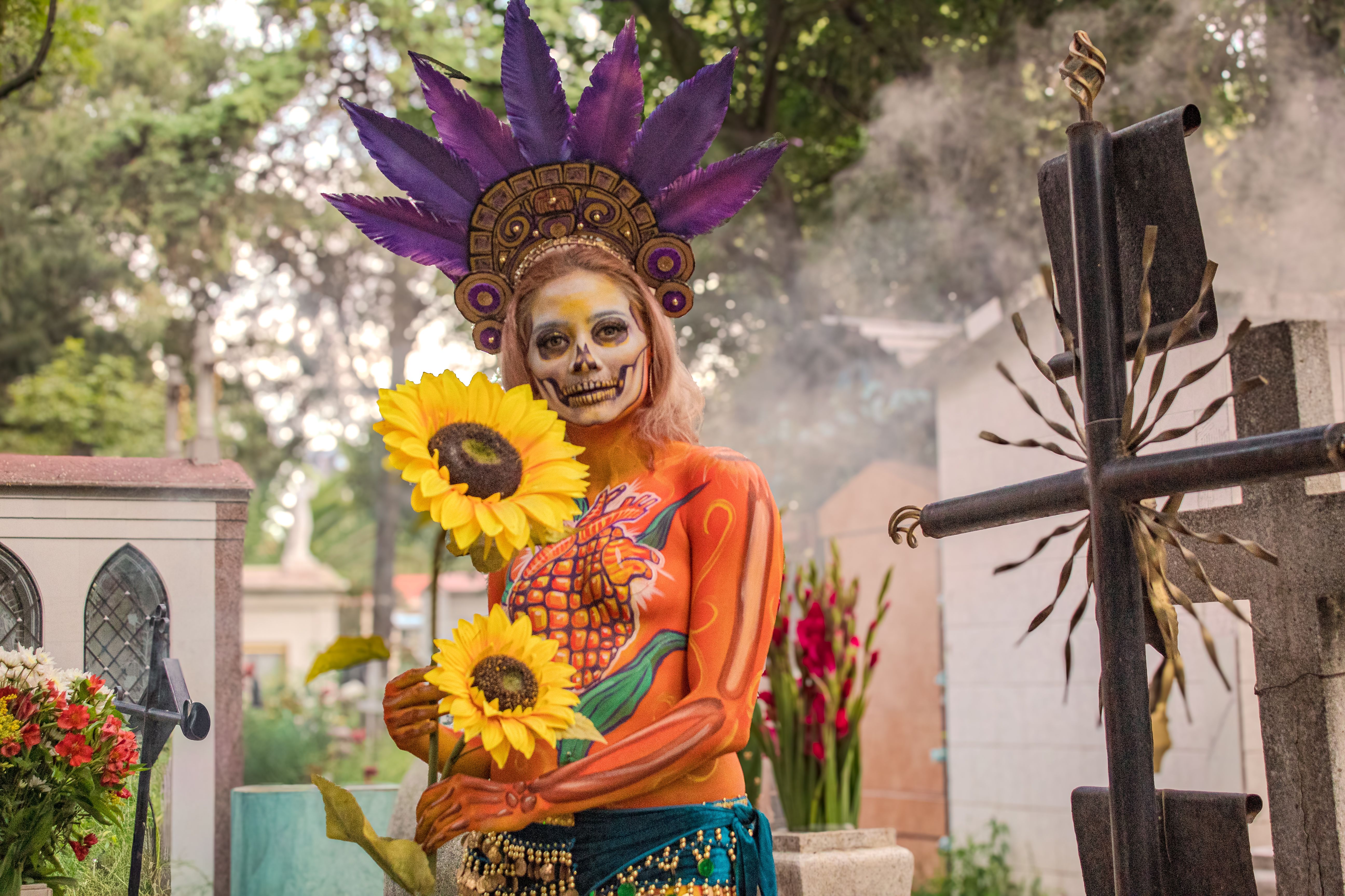 Vibrant Day of the Dead Portrait in Mexico City · Free Stock Photo