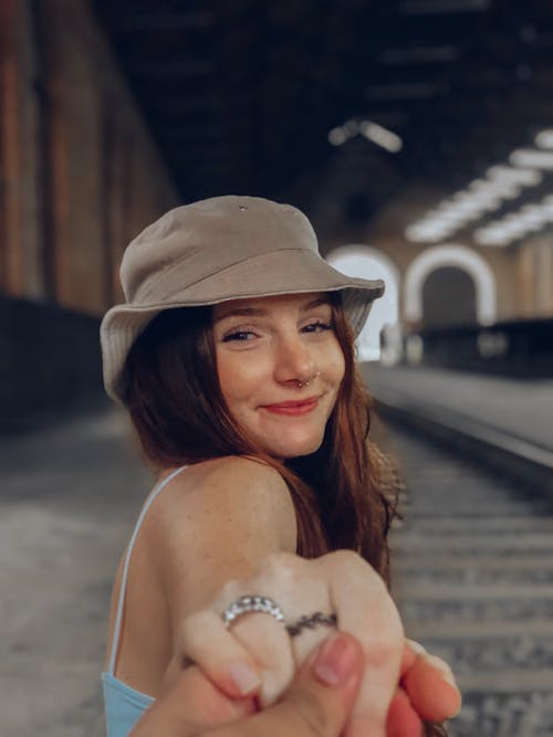Free Woman Wearing Bucket Hat Stock Photo