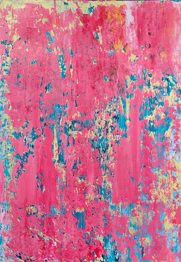 Textured painting in rose — photo by Aurelius Wendelken on Pexels
