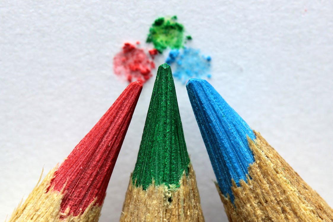 Free Macro Photo of Color Pencil Tips Stock Photo