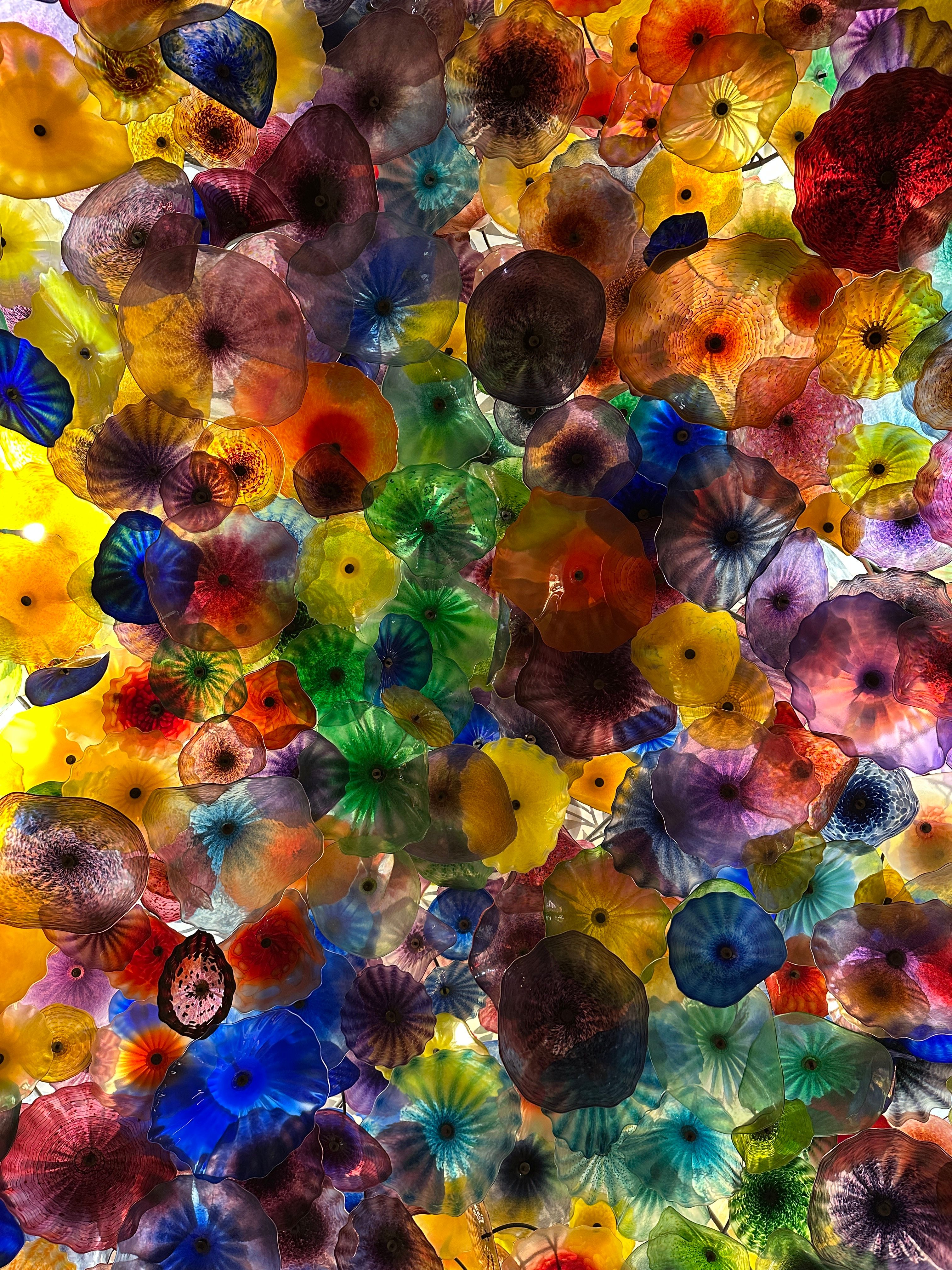 Vibrant Glass Ceiling Art Installation in Las Vegas · Free Stock Photo