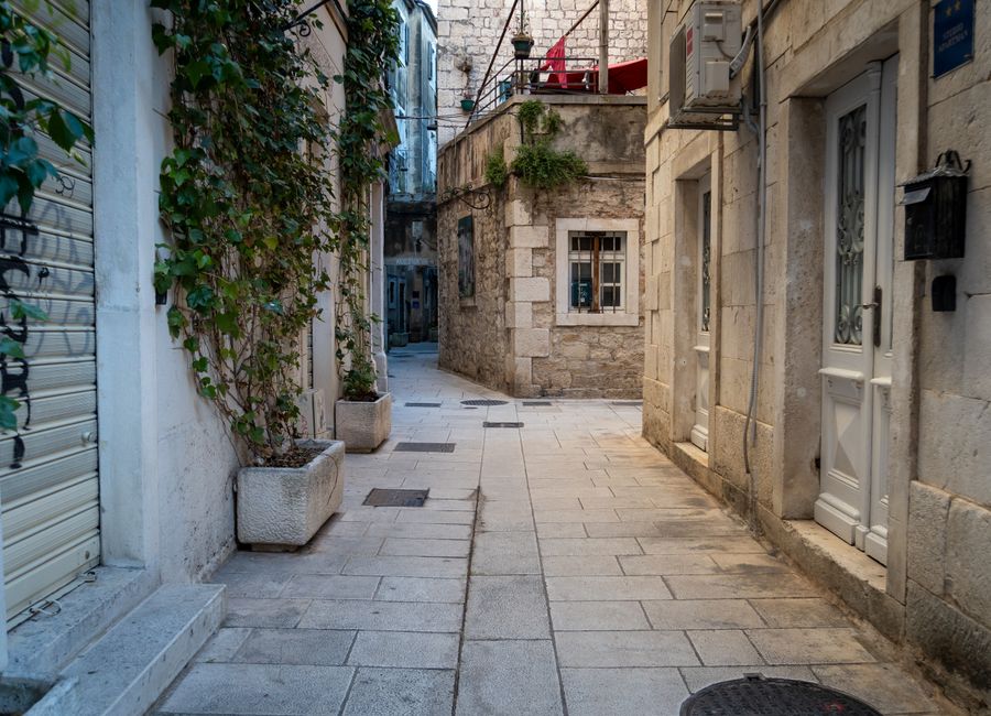 Explore the historic stone alleyways of Split's old town, a UNESCO World Heritage Site.