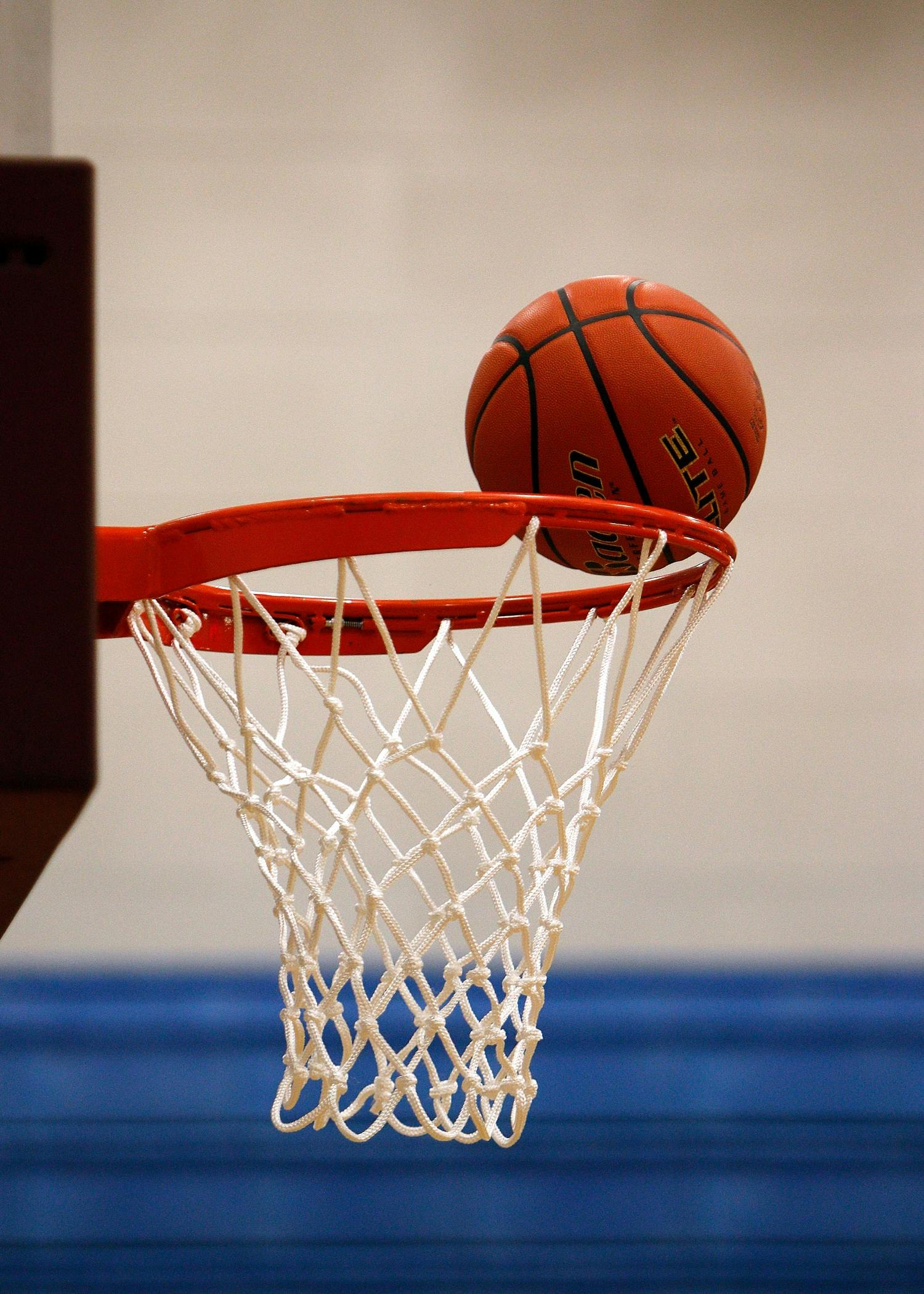 basketball net and ball