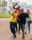 Group of Friends Walking Joyfully on a Street