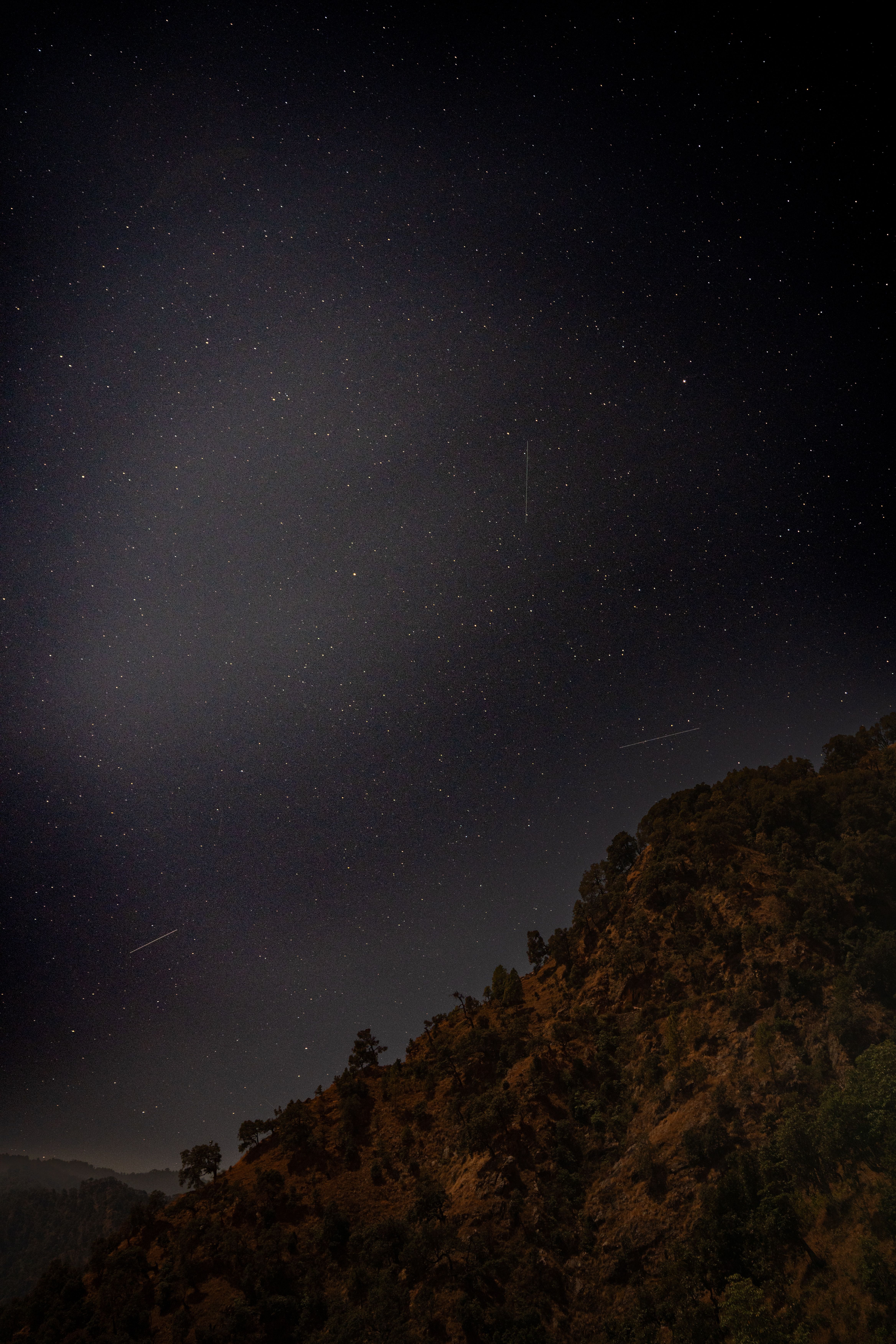 Starry Night Sky Over Scenic Mountain Landscape · Free Stock Photo