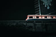 Thailand Night Scene with Skytrain Urban View