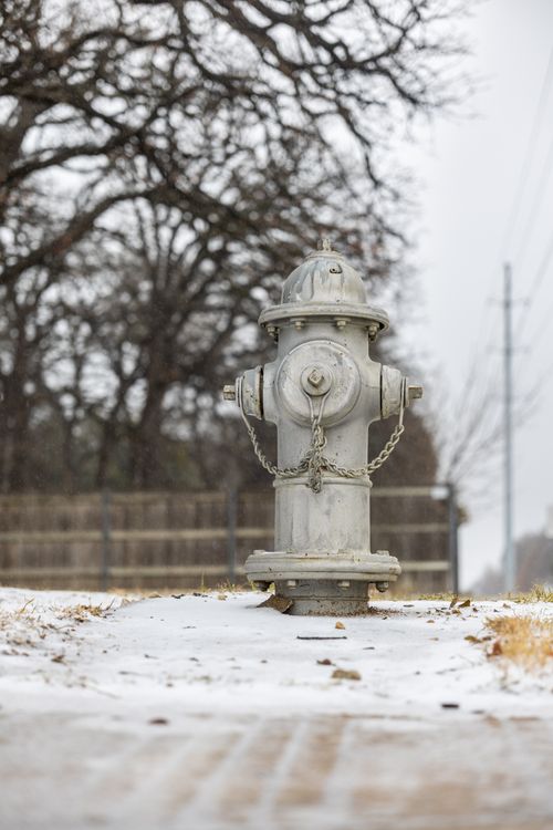 Snow Hydrant Flags Winter Road Barricades and Fire Hydrant in Snow · Free Stock Photo