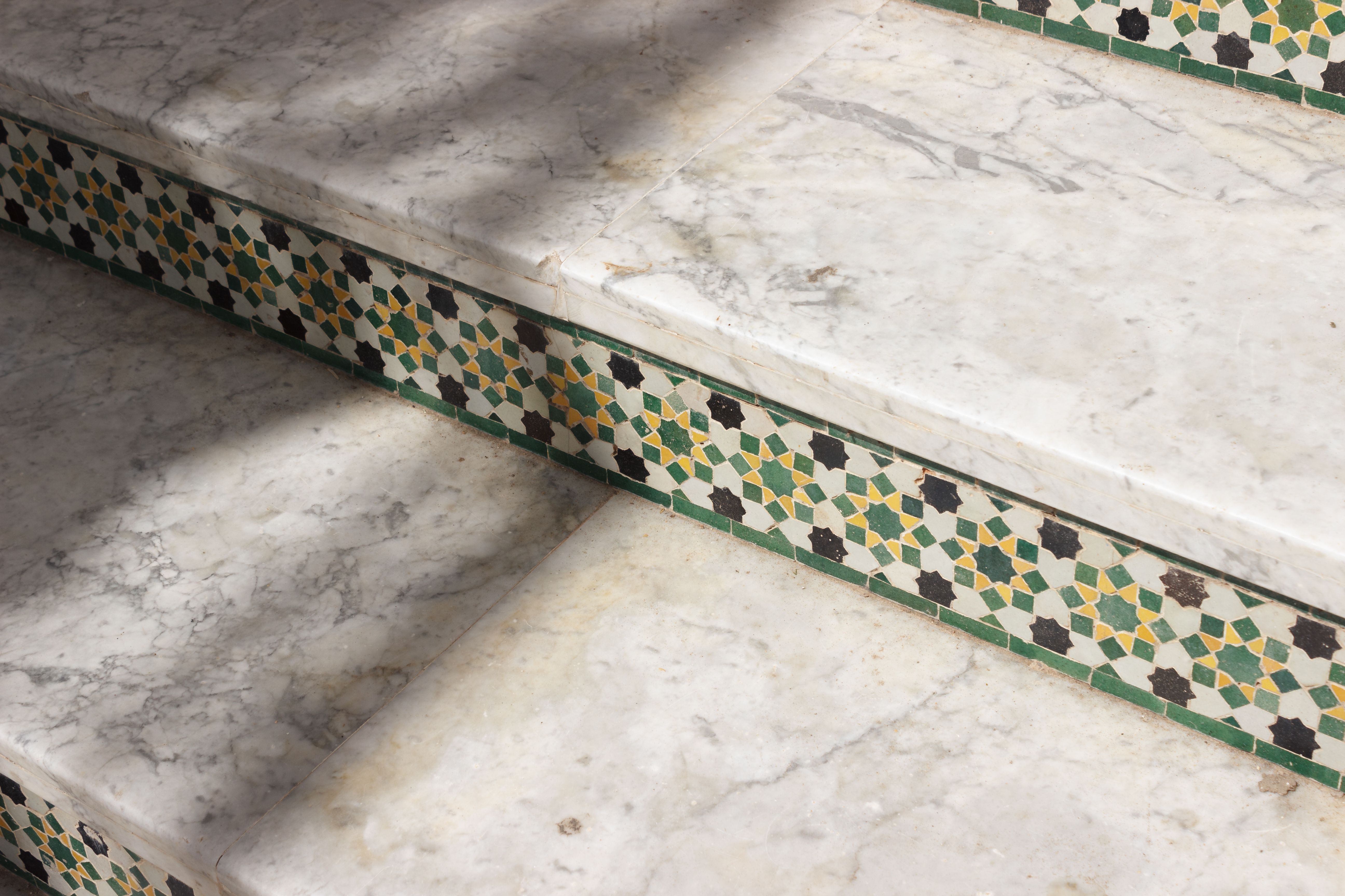 Close-up of Marble Steps with Mosaic Tiles · Free Stock Photo