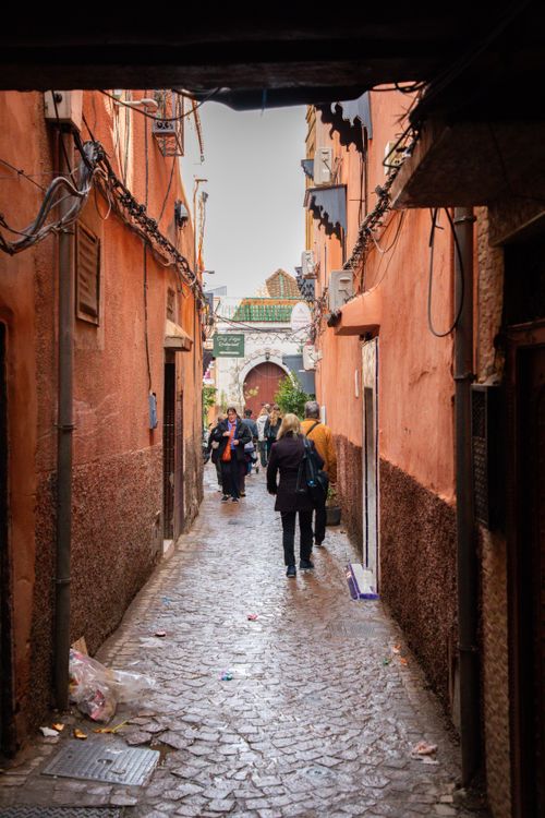 Free Explore the vibrant alleys of Marrakesh's Medina, Morocco's bustling soul. Stock Photo