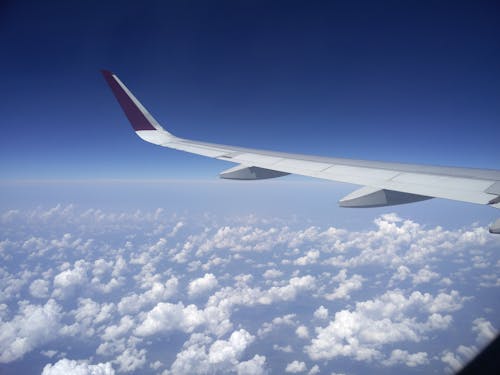 Free stock photo of aerial view, airplane, clouds