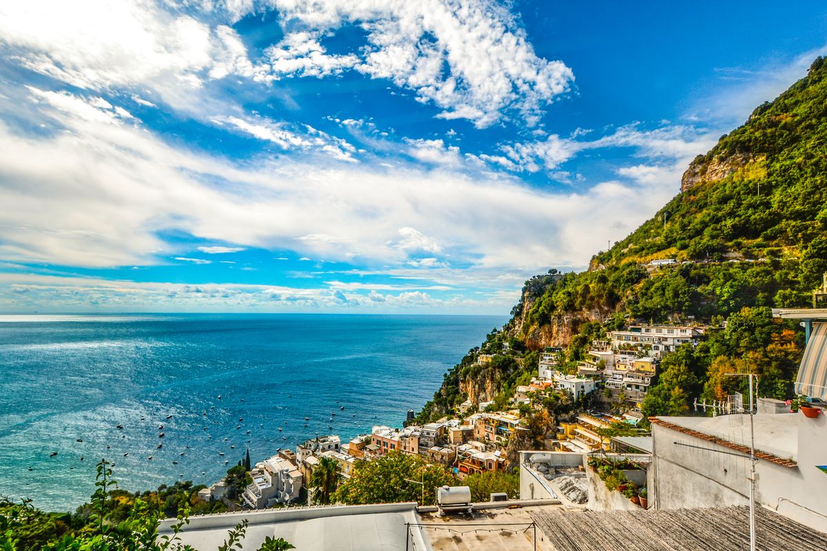 Coastal cliffs and colorful houses of Positano