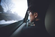 Man Wearing Eyeglasses Inside the Car