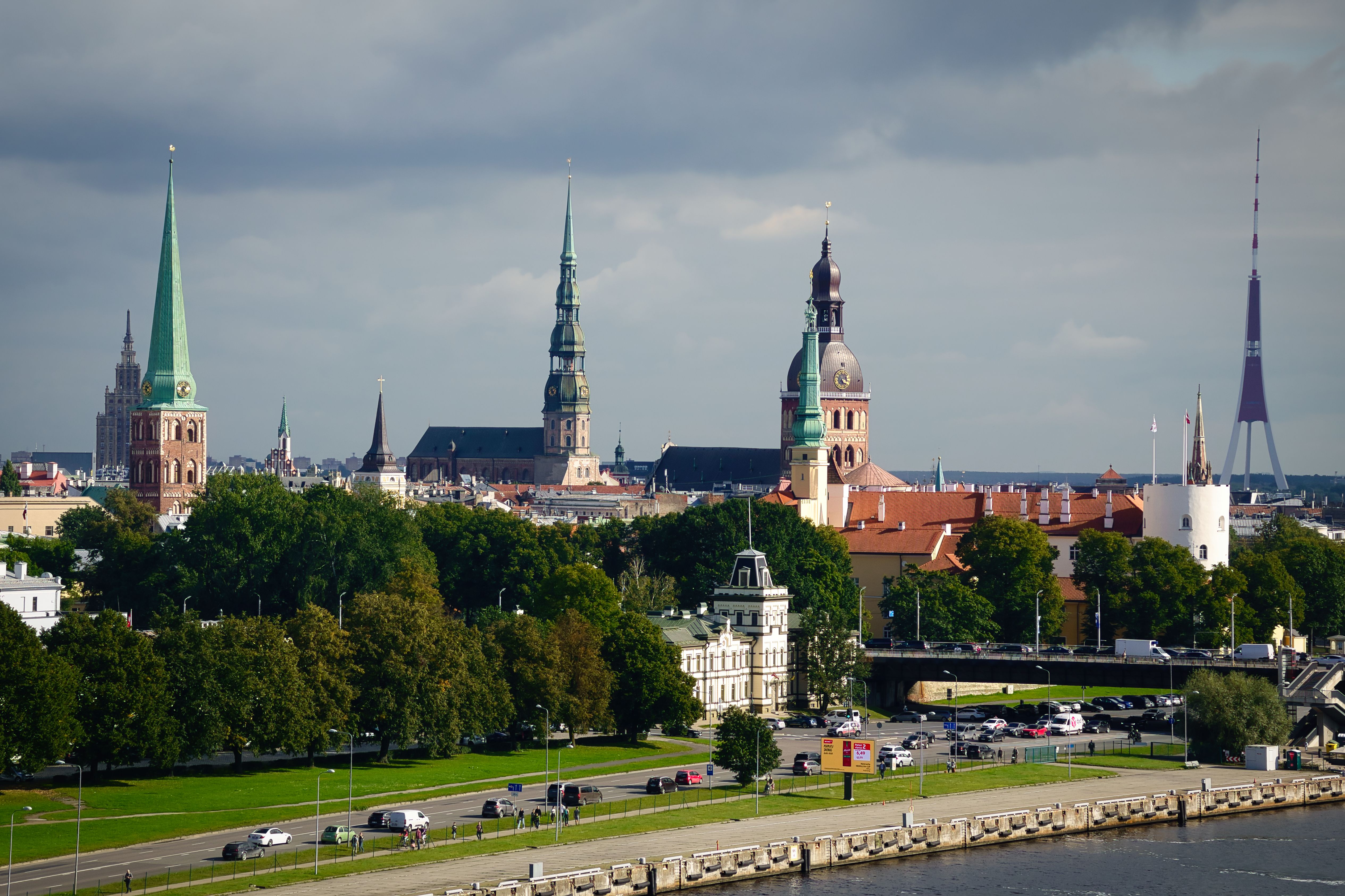 Scenic Skyline of Riga with Historic Spires · Free Stock Photo