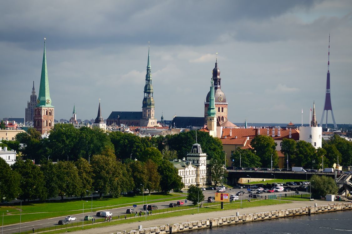 Scenic Riga Scenic Skyline of Riga with Historic Spires · Free Stock Photo