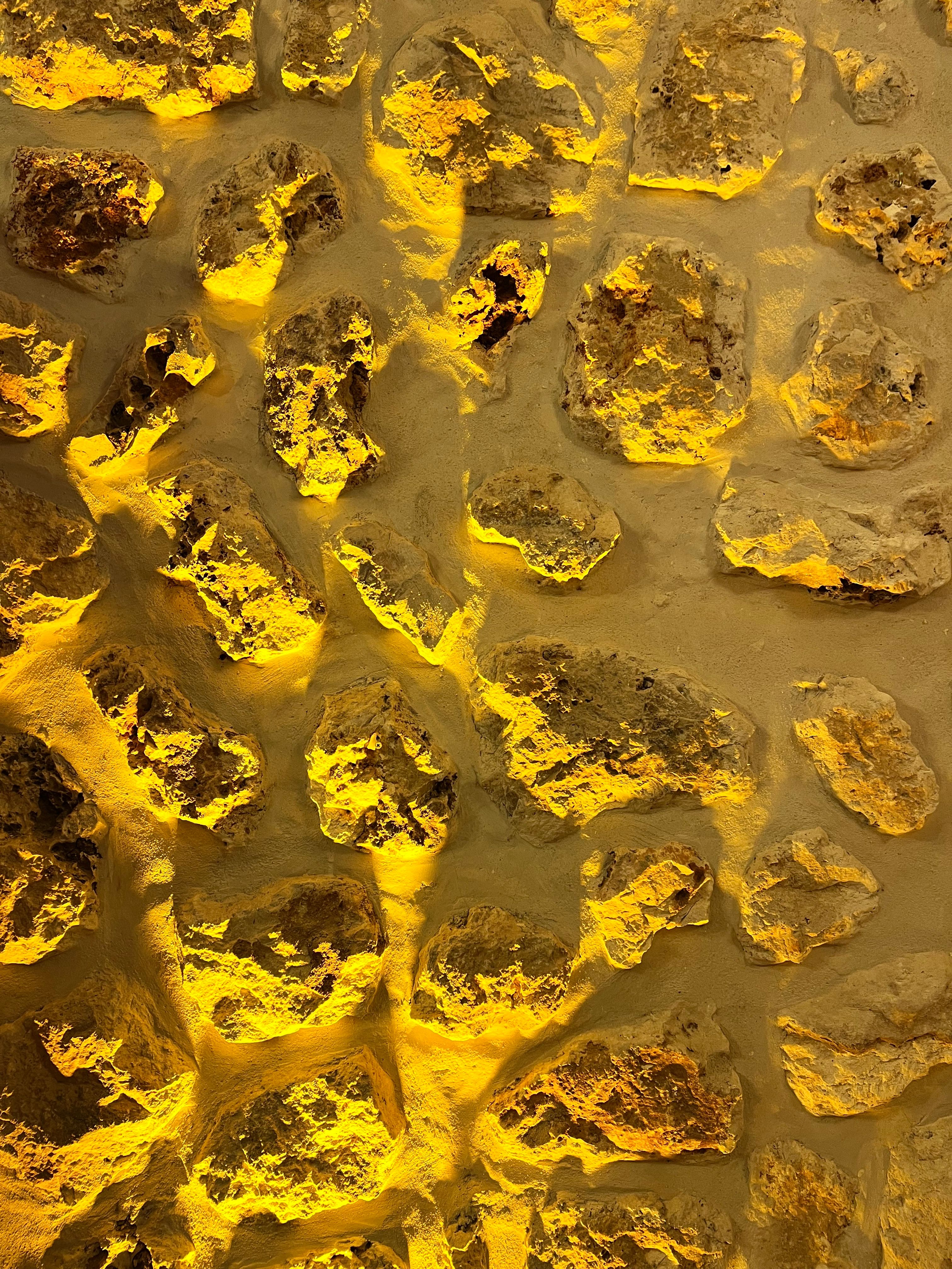 Natural material texture illuminated by warm light