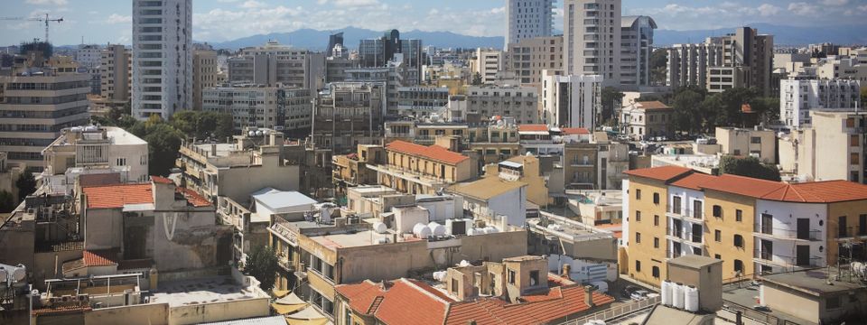 Aerial cityscape of Nicosia, Cyprus