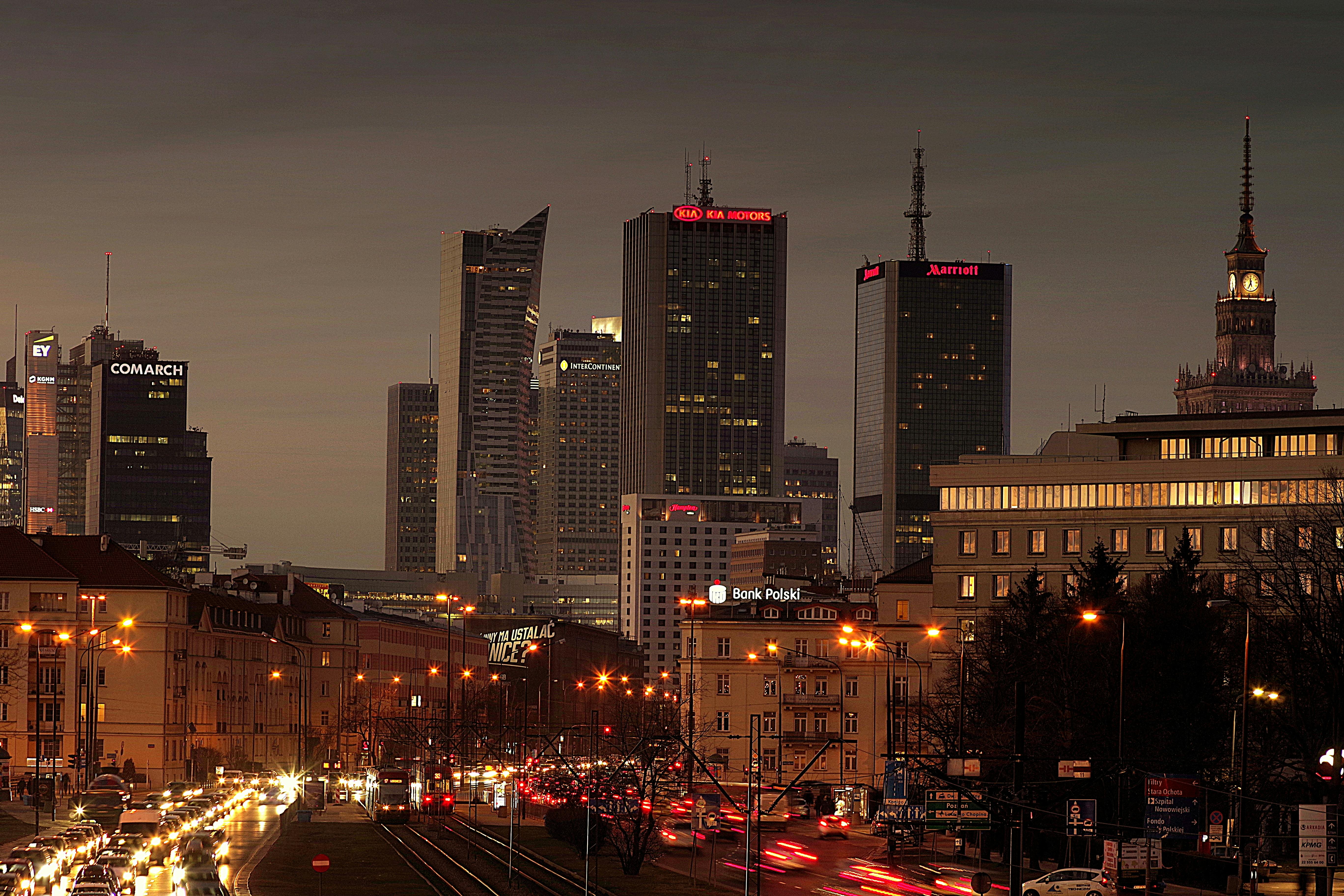 high angle photography of city buildings