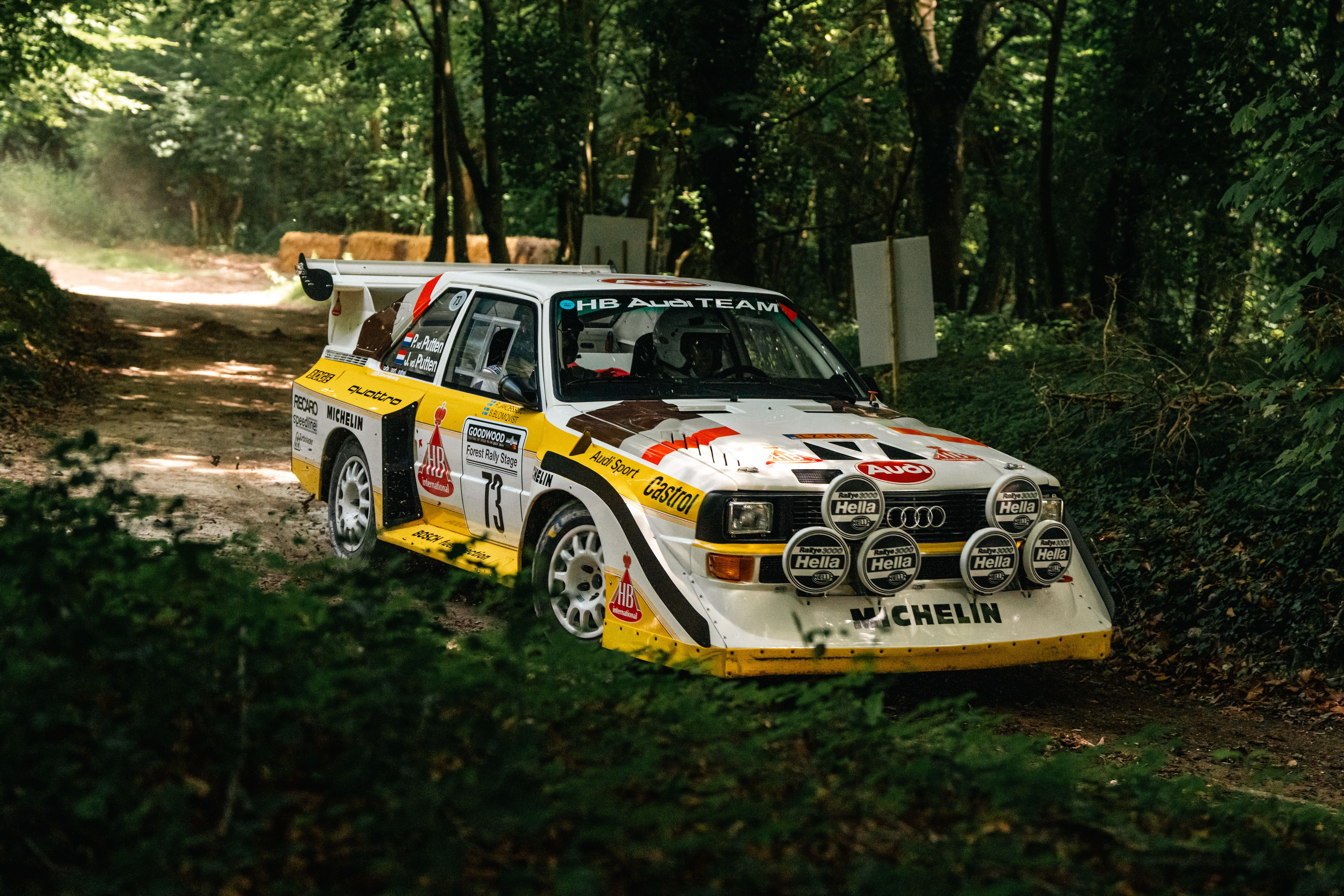 Rally Car Racing Through Forest Path in Southampton · Free Stock Photo