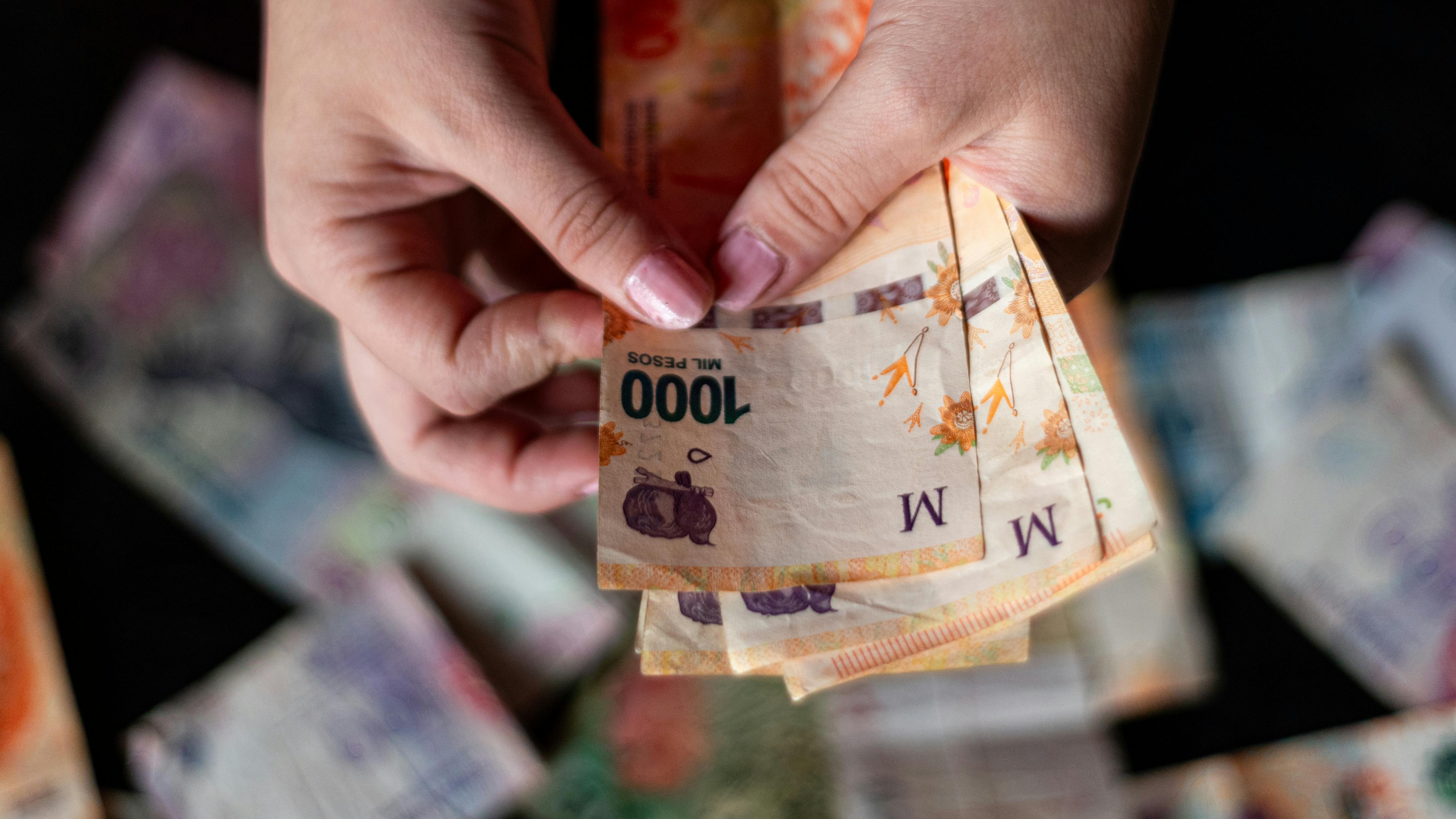 Free stock photo of argentine peso, argentinian money, banknotes closeup