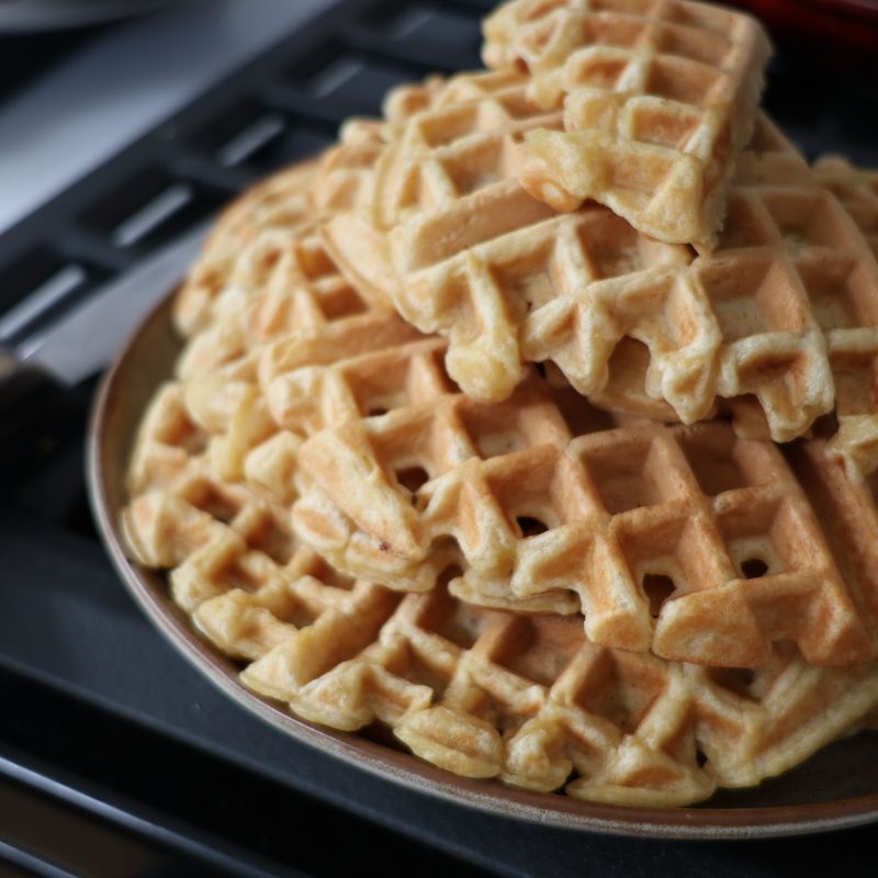 Air Fryer Cornbread Waffles with Jalapeño and Cheddar