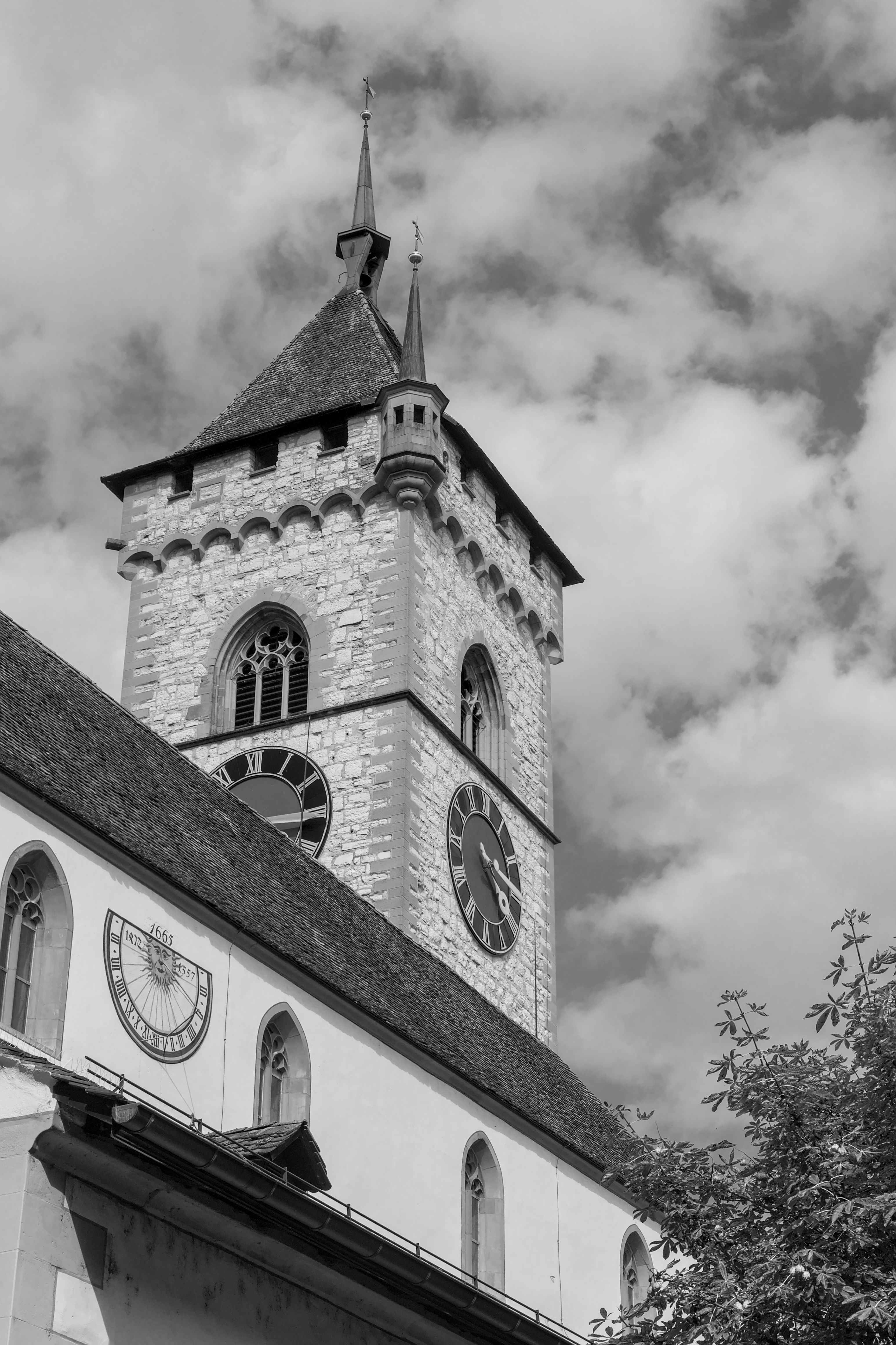 Black and White Photograph of Historic Clock Tower · Free Stock Photo