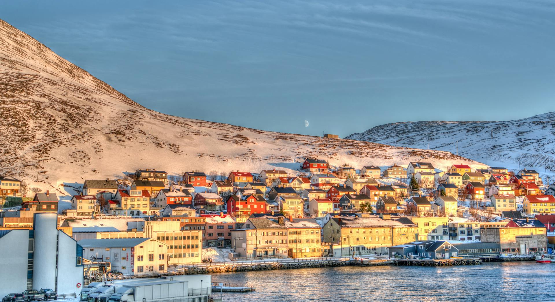 Town Beside Body of Water