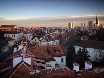 Aerial view of Tallinn's Old Town, photo by Sergei Gussev on Pexels