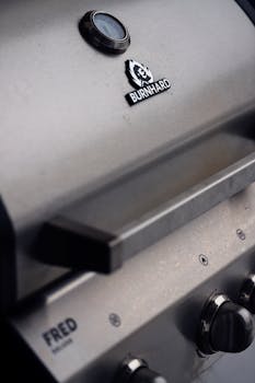 Detailed view of a Burnhard Fred BBQ grill perfect for summer outdoor cooking.