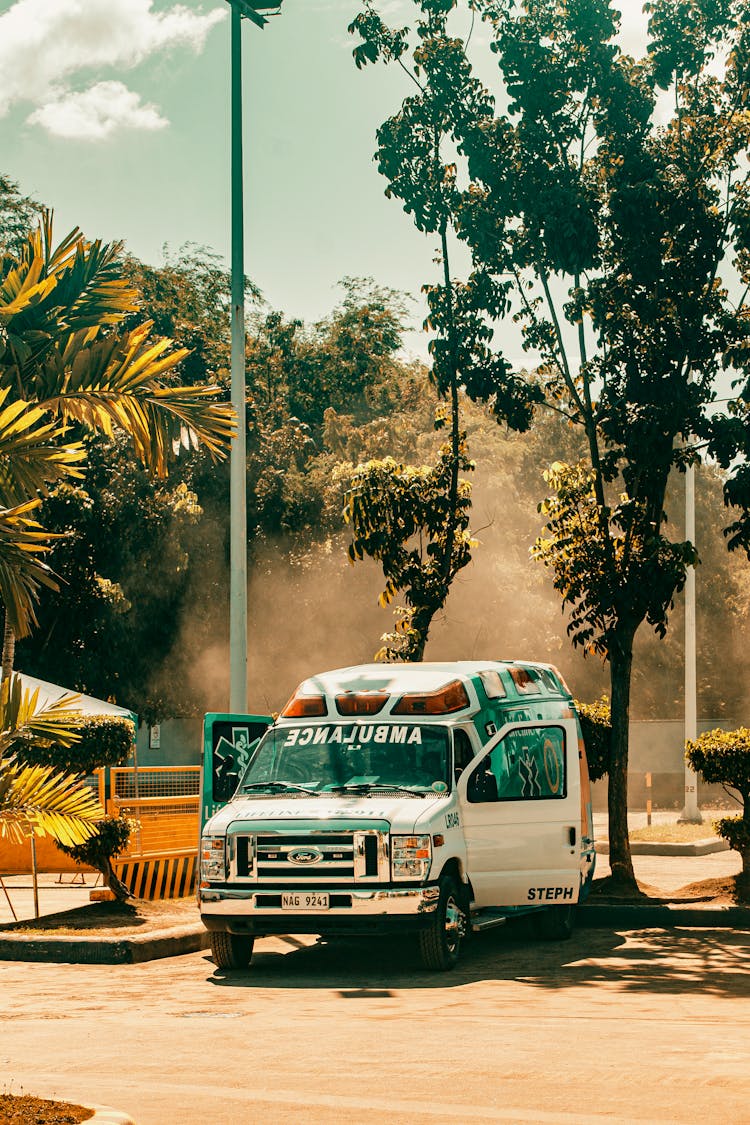 Photo Of Ambulance Parked Near Trees