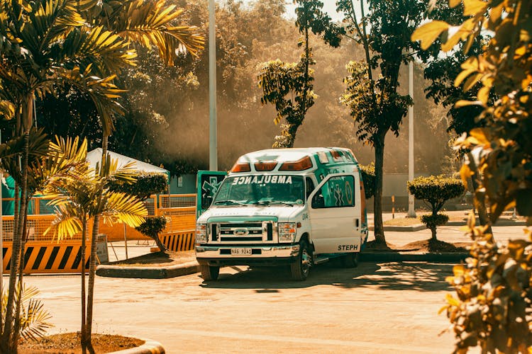 Photo Of Ambulance Parked In Parking Lot