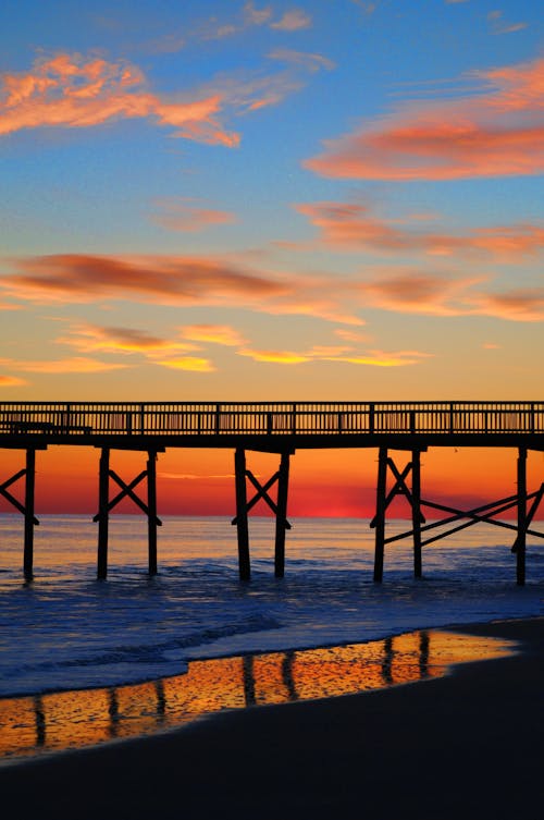 Beach Dock Während Der Goldenen Stunde