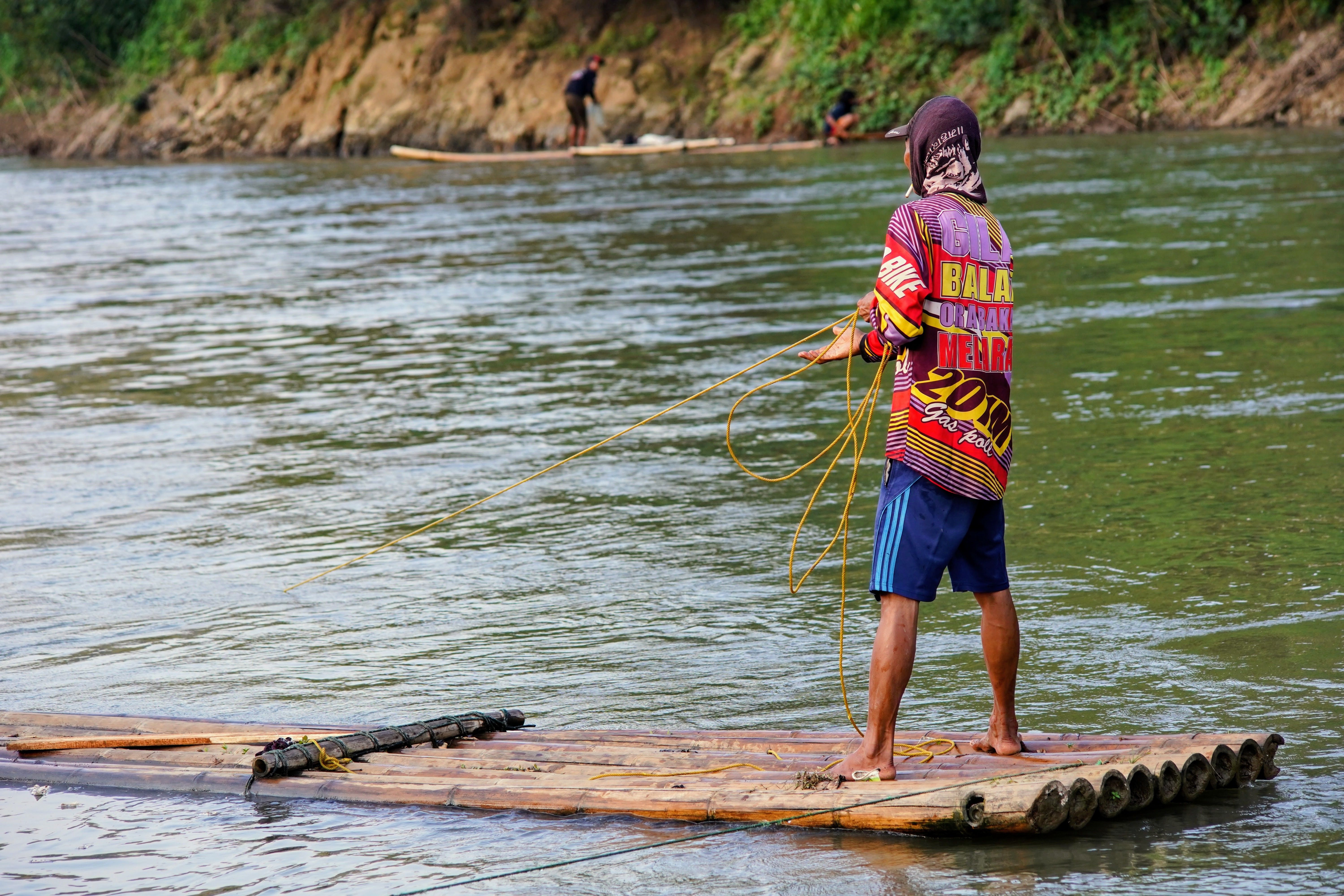 Man Rafting on River in West Java, Indonesia · Free Stock Photo