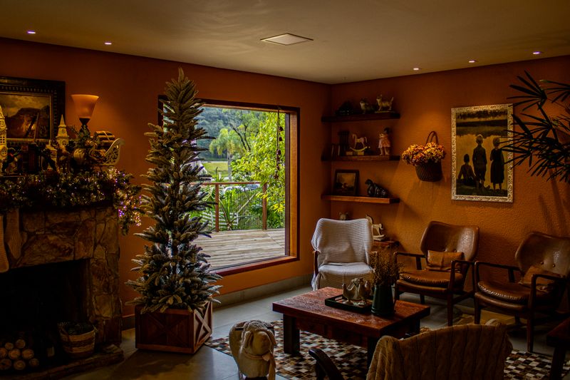 Shangrila Suite lounge area with mountain views