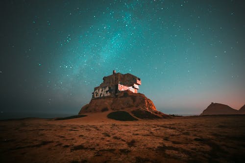 Desert Land Under A Starry Sky