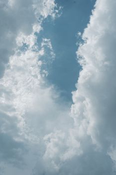 A breathtaking view of dramatic clouds against the blue sky in São Paulo, Brazil.