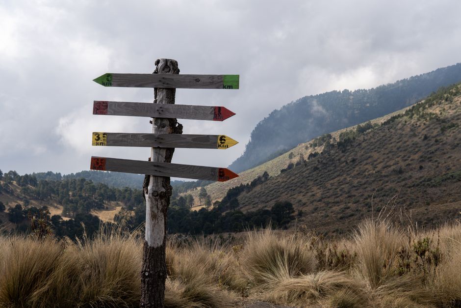 three arrows pointing different directions signpost