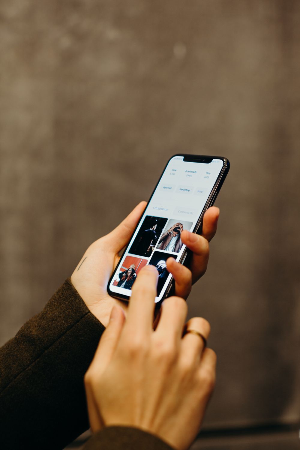 Person browsing an Instagram feed on a mobile phone