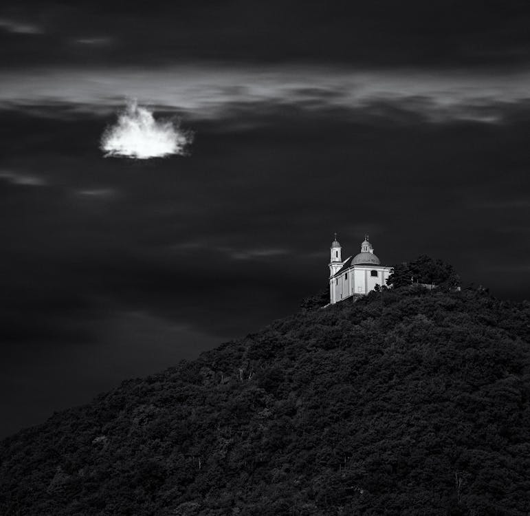 Free Grayscale Photo of Castle Stock Photo