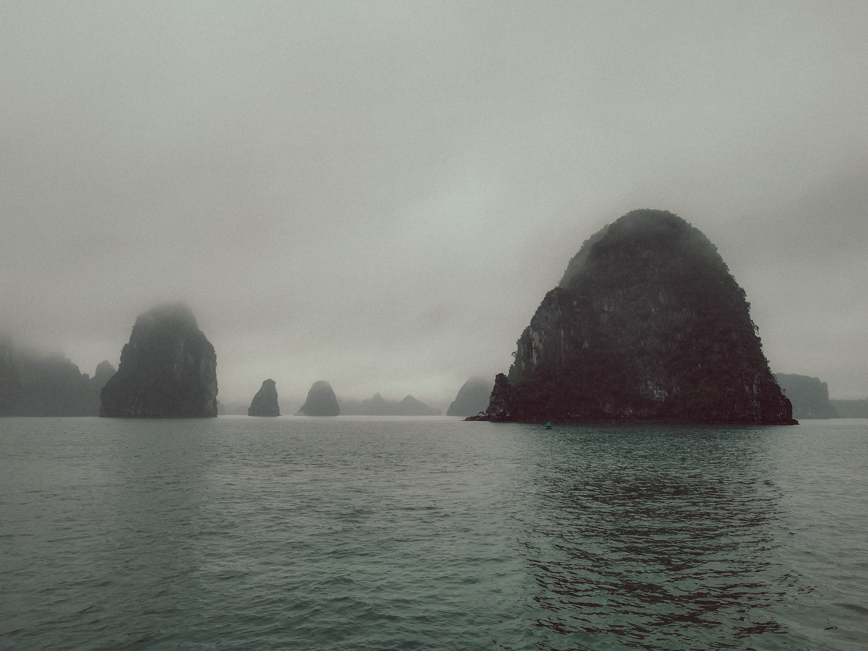 Ha Long Bay misty karst formations
