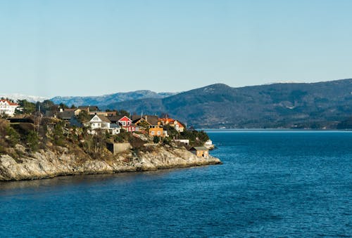 Houses Near Blue Ocean