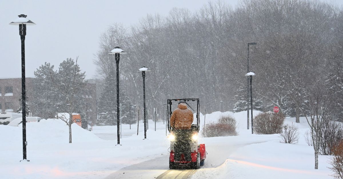 Clearing Snow Path Snow Plow Clearing Path During Winter Snowfall · Free Stock Photo