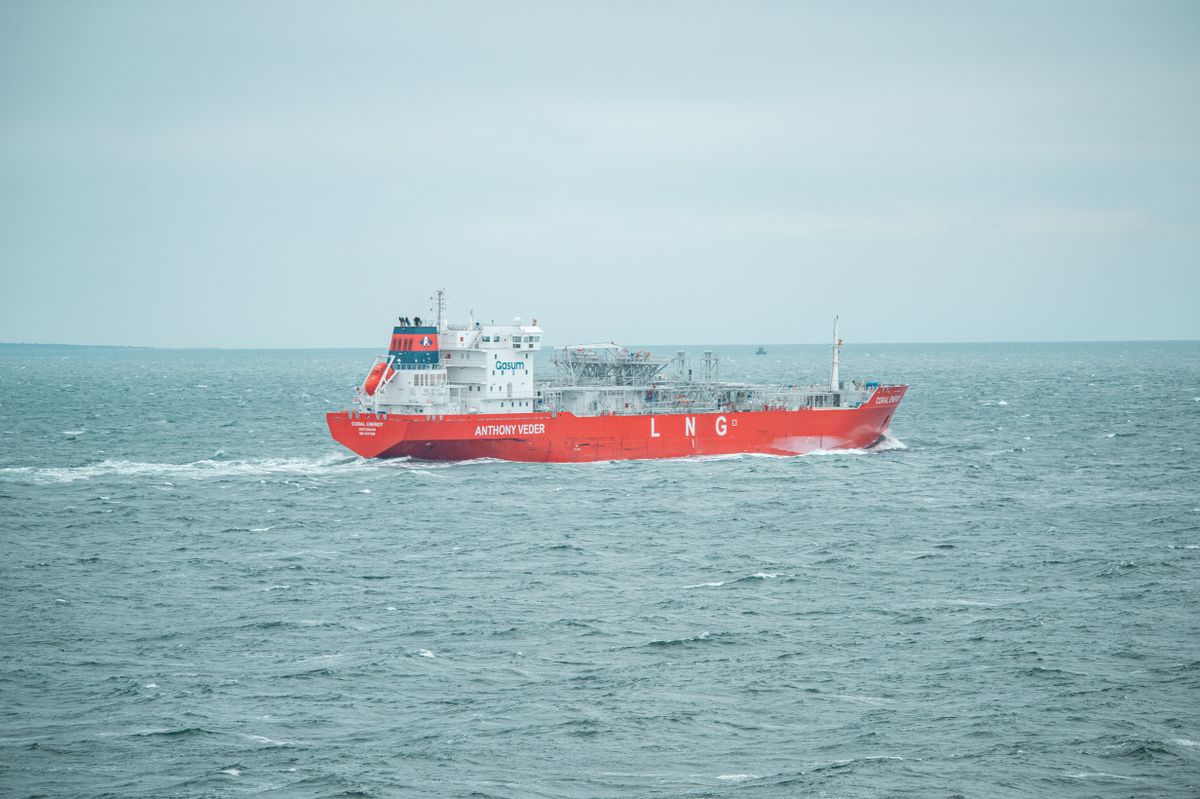 LNG carrier vessel underway at sea