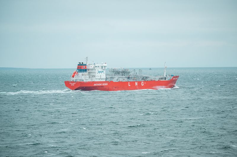 LNG carrier vessel underway at sea