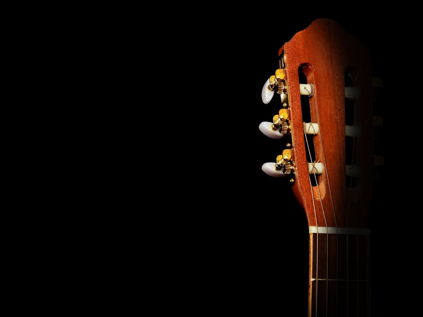Close-up photo of an acoustic guitar