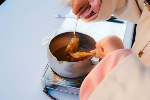 amber golden candy syrup